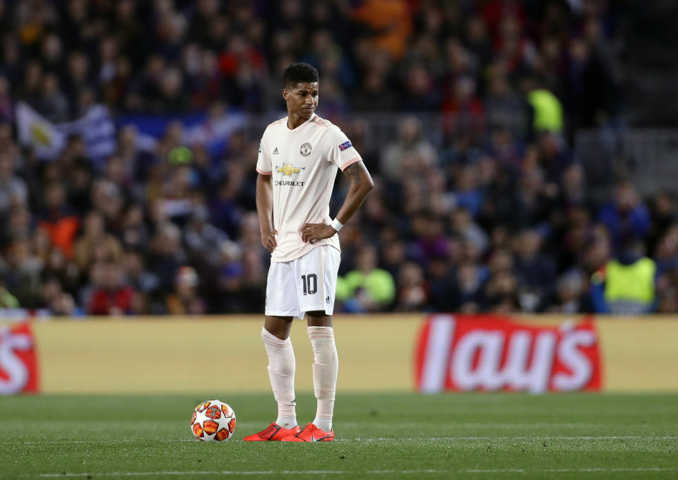 Marcus Rashford missed Manchester United’s best chance in the opening 40 seconds of the game