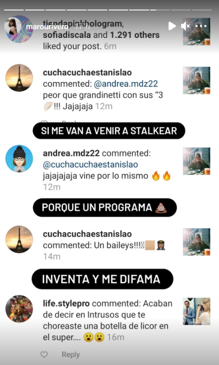 Los usuarios fueron al perfil de Instagram de Marou Rivero para advertirle que la habían acusado de robar en un comercio