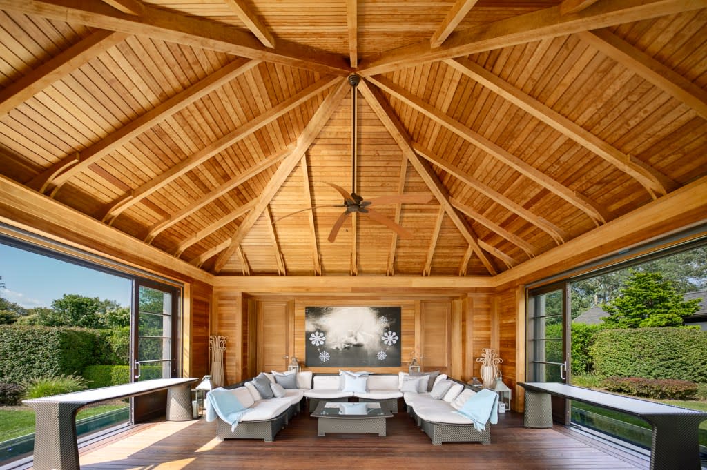 Interior perks include handsome wood-beamed ceilings. Hedgerow Exclusive Properties