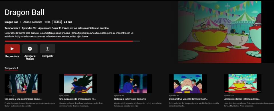 Dragon Ball en claro video