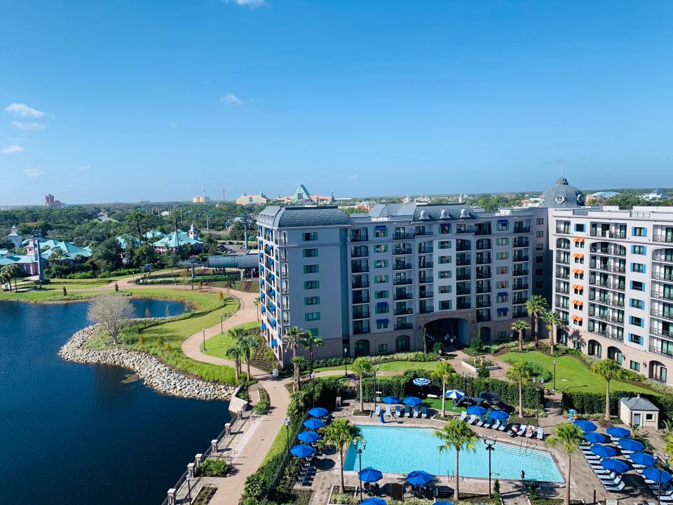 birds-eye shot of the riverea resort