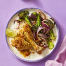 <p>This five-ingredient dinner is easy to assemble and doesn't skimp on flavor. </p><p><em><a href="https://www.womansday.com/food-recipes/food-drinks/a29846165/roasted-chile-lime-chicken-legs-recipe/" rel="nofollow noopener" target="_blank" data-ylk="slk:Get the Roasted Chile Lime Chicken Legs recipe.;elm:context_link;itc:0;sec:content-canvas" class="link ">Get the Roasted Chile Lime Chicken Legs recipe. </a></em></p>