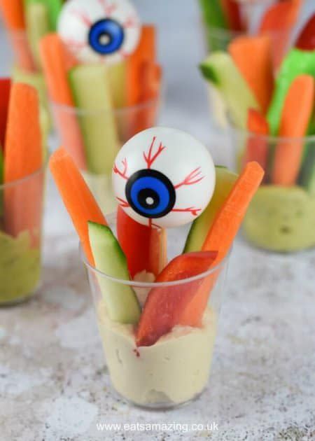 <p>Vegetables will be a lot more fun to eat <a rel="nofollow noopener" href="https://www.womansday.com/food-recipes/g2574/easy-halloween-appetizers/" target="_blank" data-ylk="slk:on Halloween;elm:context_link;itc:0;sec:content-canvas" class="link ">on Halloween</a> when they're nestled next to a big, festive eyeball.</p><p><strong>Get the recipe at <a rel="nofollow noopener" href="https://www.eatsamazing.co.uk/seasonal-fun-food/halloween/creepy-crudite-cups-fun-halloween-party-food" target="_blank" data-ylk="slk:Eats Amazing.;elm:context_link;itc:0;sec:content-canvas" class="link ">Eats Amazing. </a></strong><br></p>