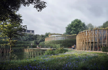 A new Hans Christian Andersen Museum in Odense is seen in an undated artist's rendering released by Odense City Museums in Odense, Denmark. Kengo Kuma & Associates, Cornelius+Voge, MASU planning/Handout via Reuters