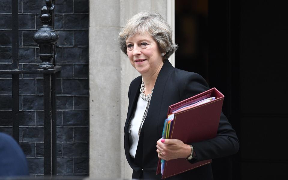 British Prime Minister Theresa May leaves number 10, Downing Street for Prime Minister's Questions in the House of Commons, on September 7, 2016  - 2016 Getty Images