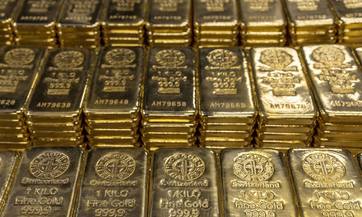 <span>Gold tends to be seen by investors as a safe haven during turbulent economic and geopolitical times.</span><span>Photograph: Denis Balibouse/Reuters</span>