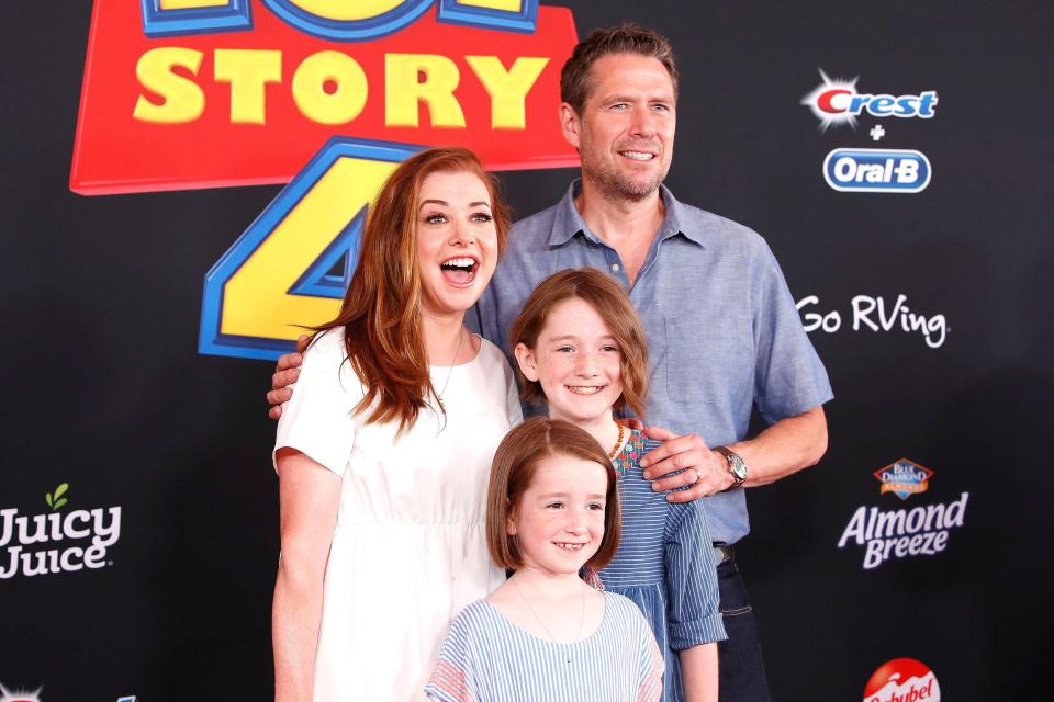 Alyson Hannigan and husband Alexis Denisof brought daughters Satyana and Keeva.