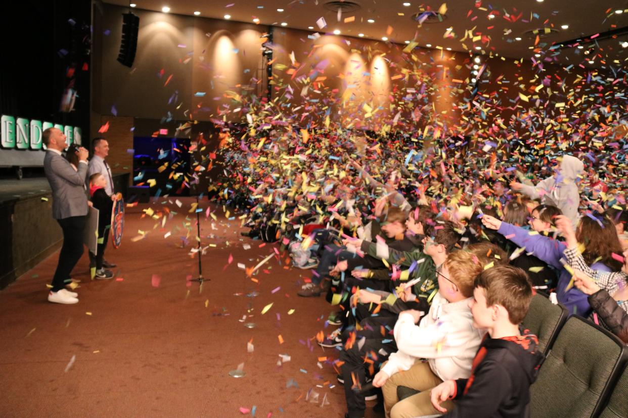 Confetti was released following the announcement by Macy's Thanksgiving Parade Creative Producer Wesley Whatley that the Greendale High School marching band was invited to play in the 2023 Macy's Thanksgiving Parade in New York City.