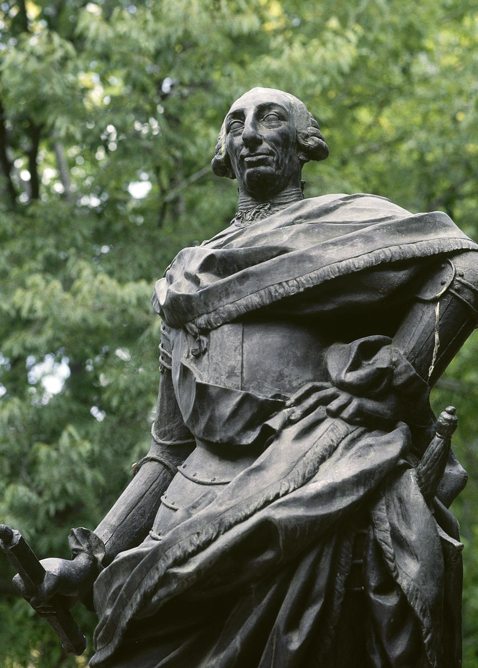 Charles III (Carlos III) (Madrid, 1716-1788). King of Spain (1795-1788), Duke of Parma and Plasencia (1731-1735), King of Naples and Sicily (1734-1759). Statue in the Botanic Garden, built by him. Madrid, Spain. (Photo by: PHAS/Universal Images Group via Getty Images)