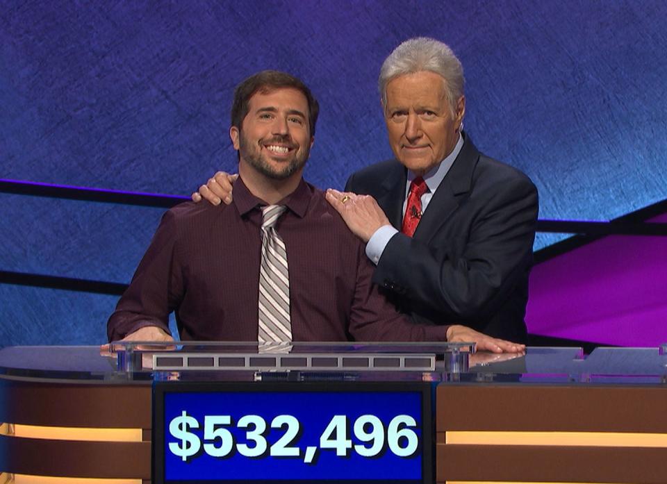 <p>Albuquerque math teacher Jason Zuffranieri won a total of $532,496 over 19 games in 2019, cementing him in the<em> Jeopardy!</em> pantheon as the fourth highest-earning contestant of all time. He shares the record for fourth-longest winning streak with David Madden (more on him below). The historic streak was a long time coming for Zuffranieri, who auditioned for <em>Jeopardy!</em> nine times before making it onto the show. “My mentality for 25 years was that I wasn’t meant to be on the show for whatever reason: not smart enough, not camera-friendly, not interesting, whatever,” Zuffranieri <a href="https://www.thewrap.com/jeopardy-jason-zuffranieris-19-game-winning-streak-comes-to-an-end/" rel="nofollow noopener" target="_blank" data-ylk="slk:said;elm:context_link;itc:0;sec:content-canvas" class="link ">said</a>. “To finally get a chance on that stage was a dream come true, and the level of good fortune I received is truly beyond anything I ever considered could happen.”</p>