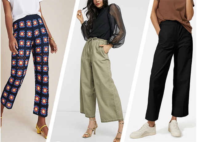 ASOS DESIGN high waist 70s pocket detail wide leg pants