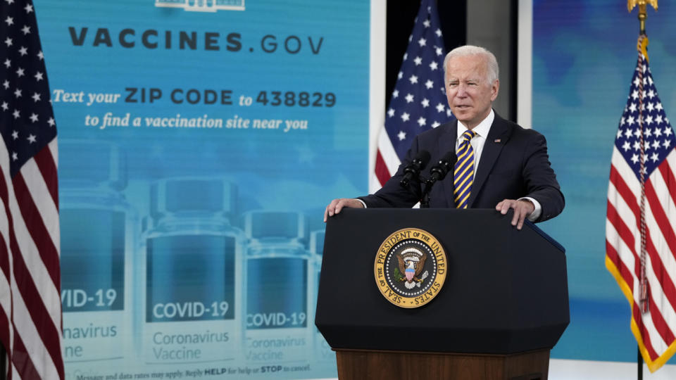 U.S. President Joe Biden speaks in the South Court Auditorium on the White House campus October 14, 2021 in Washington, DC. (Drew Angerer/Getty Images)