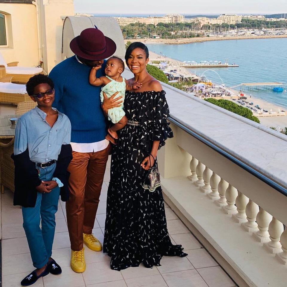 The Union-Wade family always has the best<a href="https://people.com/travel/gabrielle-union-dwyane-wade-dance-on-yacht-italy-vacation-video/" rel="nofollow noopener" target="_blank" data-ylk="slk:vacation photos;elm:context_link;itc:0;sec:content-canvas" class="link "> vacation photos</a>. Here, the group is seen posing in Cannes, France while Kaavia fights for "<a href="https://www.instagram.com/p/By1QegzHoJI/" rel="nofollow noopener" target="_blank" data-ylk="slk:all the attention;elm:context_link;itc:0;sec:content-canvas" class="link ">all the attention</a>." 