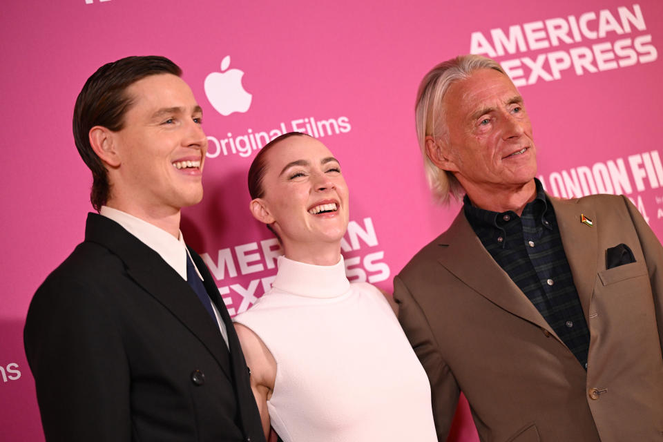 <p>Harris Dickinson, Saoirse Ronan and Paul Weller attend the Blitz World Premiere on October 09, 2024 in London, England. (Getty Images for BFI)</p>
