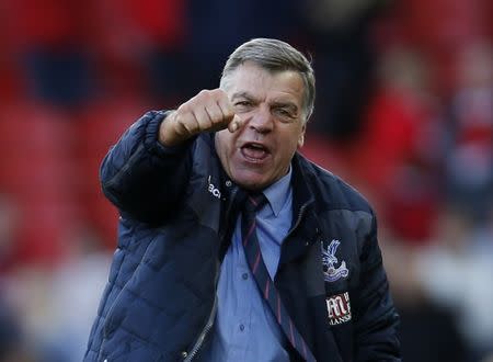 Britain Football Soccer - Liverpool v Crystal Palace - Premier League - Anfield - 23/4/17 Crystal Palace manager Sam Allardyce celebrates after the match Action Images via Reuters / Paul Childs Livepic