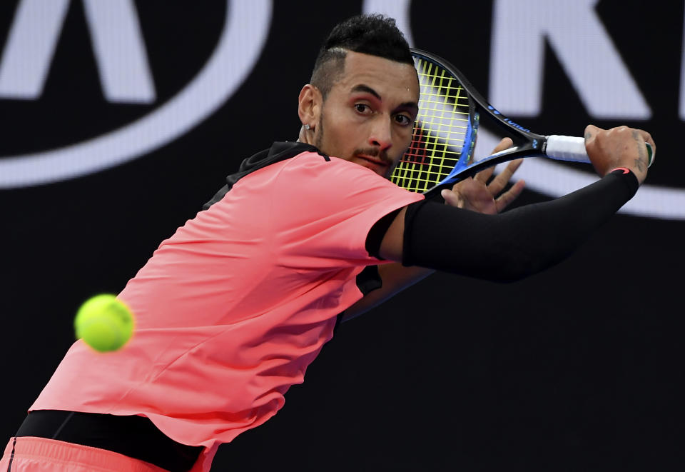 Nick Kyrgios, focused on tennis, not NFL protests. (AP)