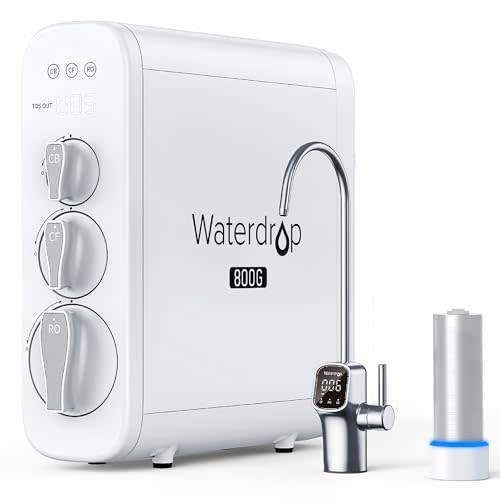 Waterdrop G3P800 Reverse Osmosis System, 800 GPD Fast Flow, NSF/ANSI 42 & 53 & 58 & 372 Certifi…