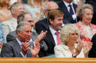 <p>On 27 June 2012, Prince Charles and Camilla Parker-Bowles made a rare appearance at Wimbledon on day three of the tournament. <em>[Photo: Getty]</em> </p>