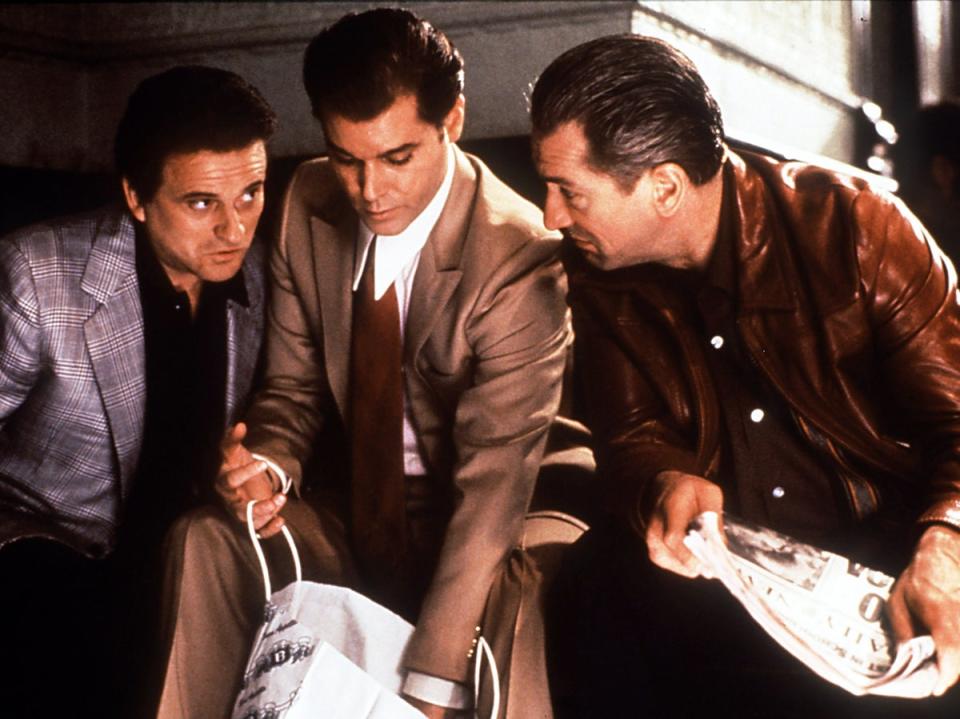Joe Pesci, Liotta y Robert De Niro en ‘Goodfellas’ (Warner Bros)