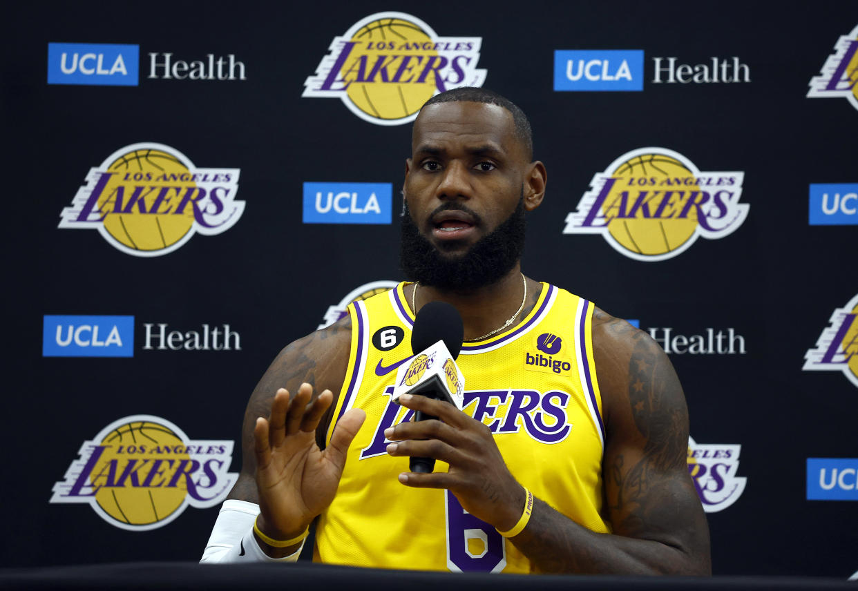 LeBron James added a pickleball team to his investment portfolio. (Photo by Ronald Martinez/Getty Images)