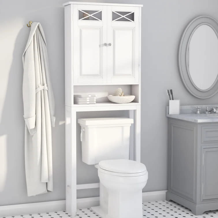 Woodley Over the Toilet Space Saver Bathroom Storage Cabinet. Image via Wayfair. 