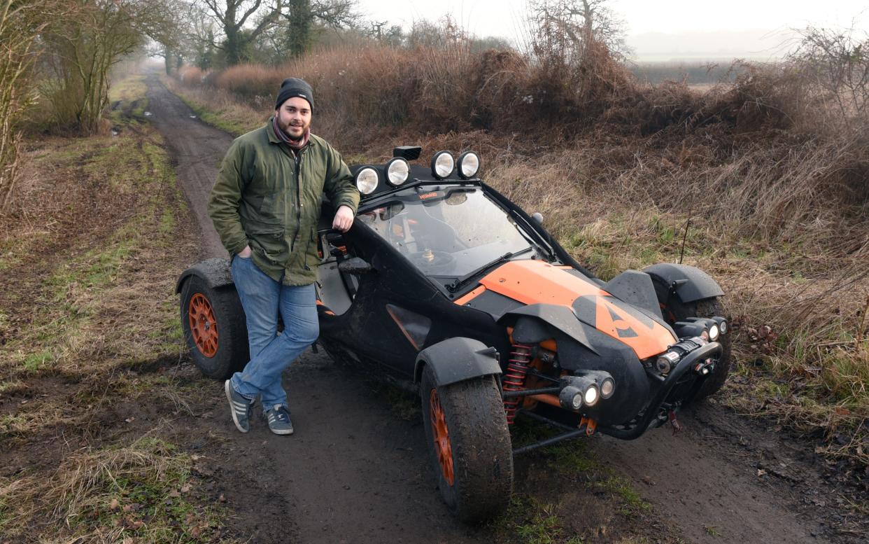 The Ariel Nomad on the Fosse Way, an ancient route that is arrow-straight for much of its 230-mile length - JAY WILLIAMS