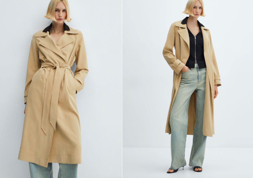 Trench beige long Mango