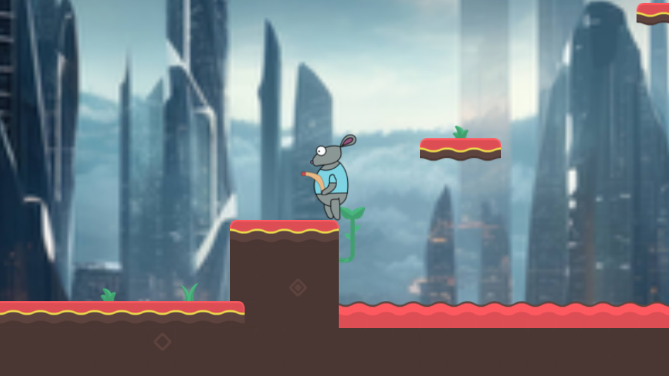  A rat with a boomerang jumping around in Monster Sniper Season 3. 