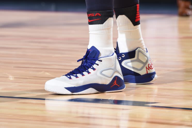 Carmelo Anthony's Jordan Melo M12. (Getty) 