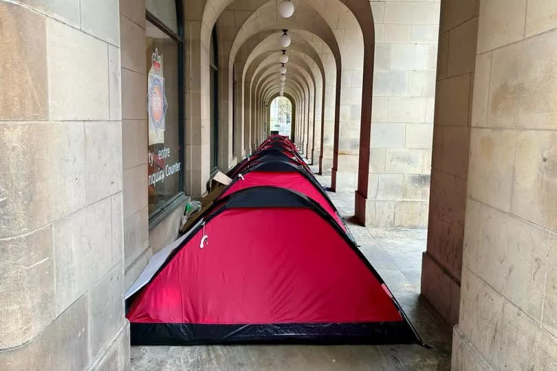 The red tent camp outside the town hall -Credit:Copyright Unknown