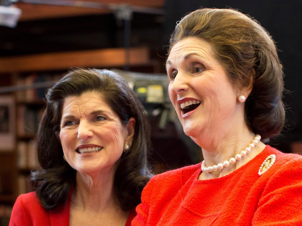 Luci Baines Johnson and Lynda Johnson Robb in 2012