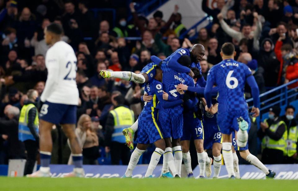 Chelsea celebrate after Hakim Ziyech’s opener (Action Images via Reuters)