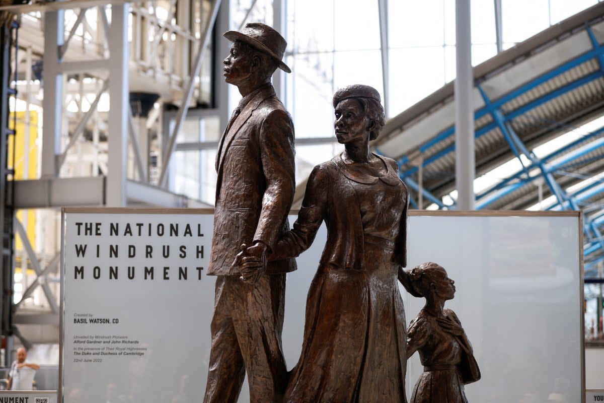 The National Windrush Monument at Waterloo Station (PA Archive)