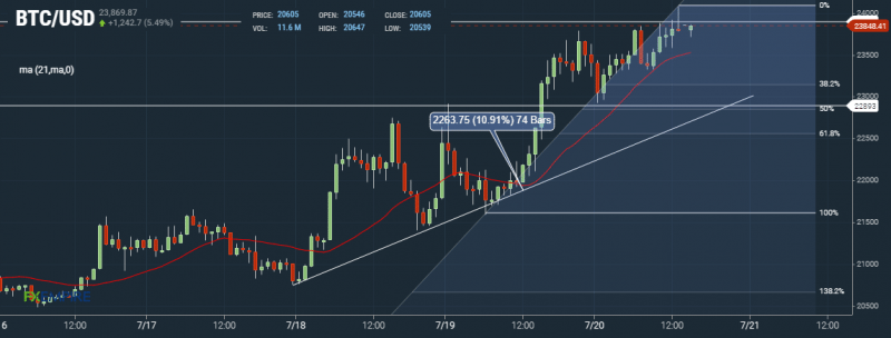 BTC Hourly Chart by FXEmpire