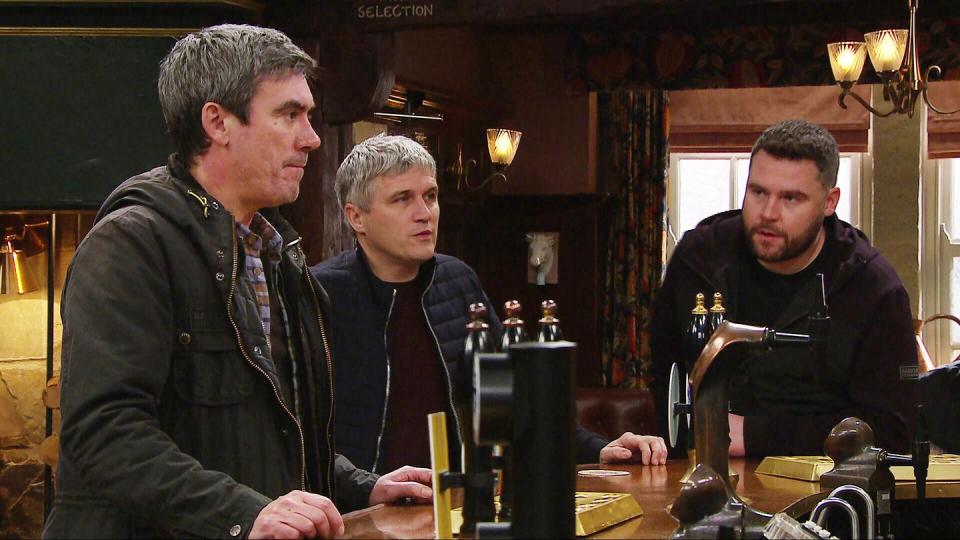 cain dingle, caleb miligan, aaron dingle, emmerdale