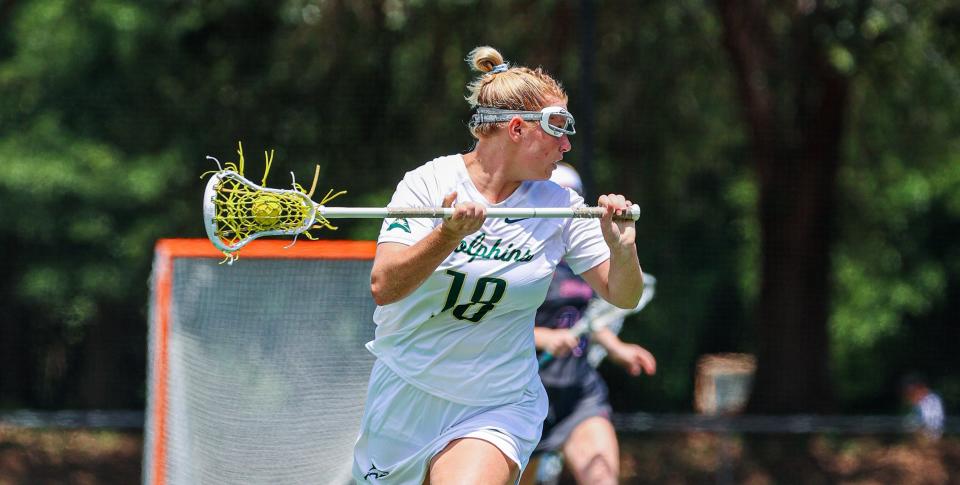 Jacksonville University graduate senior Mackenzie Boyle scored a fourth-quarter goal and assisted on Lauren Ellis' goal with five seconds left to beat Liberty 10-9 on Thursday in the ASUN Tournament semifinals at Rock Stadium.