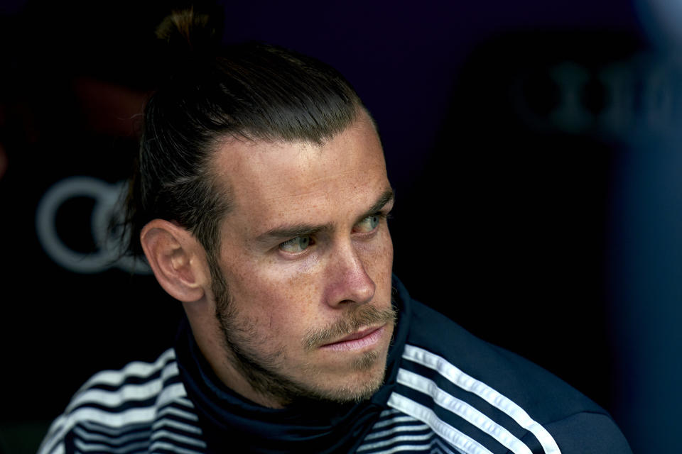 Gareth Bale on the bench during the La Liga match between Real Madrid and Real Betis (Photo by Quality Sport Images/Getty Images)