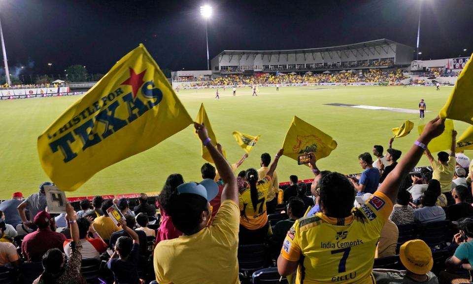 <span>Fans watch the Texas Super Kings take on the Los Angeles Knight Riders. Major League Cricket plans to extend its season and increase the amount of matches.</span><span>Photograph: LM Otero/AP</span>