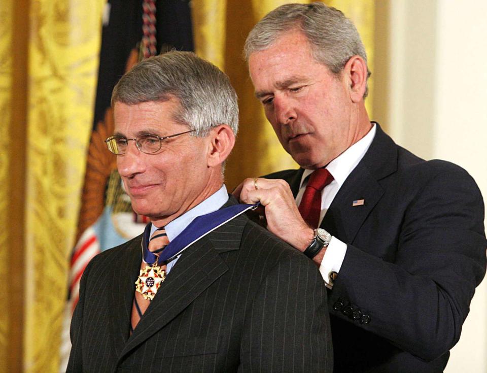 Dr. Anthony Fauci and George W. Bush