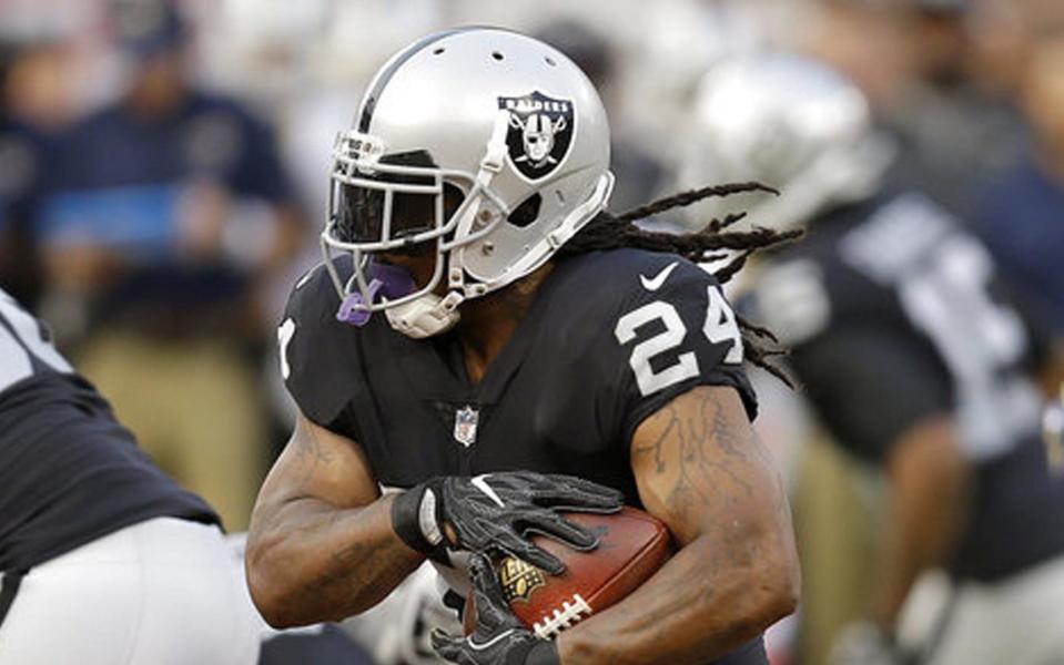 Marshawn Lynch, gridlocked on Narrative Street (AP)