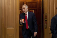 Sen. Thom Tillis, R-N.C. walks towards the senate floor at the Capitol in Washington, Wednesday, Jan. 19, 2022. (AP Photo/Amanda Andrade-Rhoades)