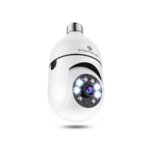 Symnelec Security Camera Light Bulb against white background