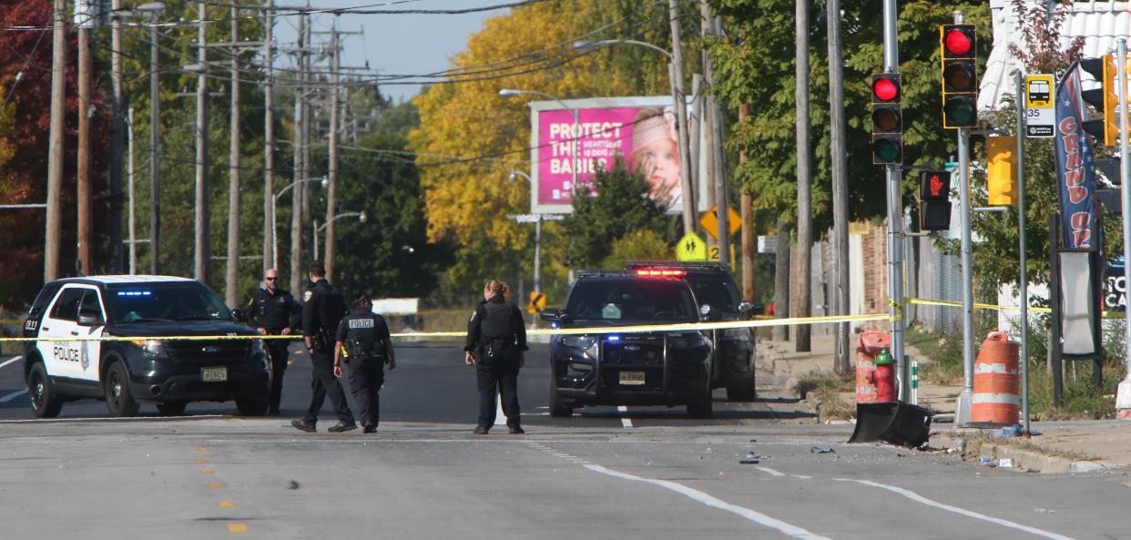 Milwaukee police investigate a crime scene on Oct. 4, 2022.