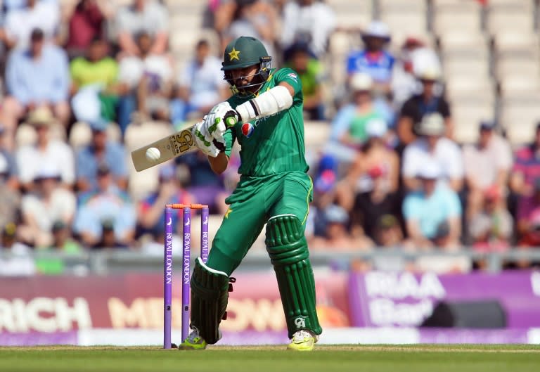 Pakistan's Azhar Ali plays a shot during the first one day international (ODI) cricket match between England and Pakistan at The Ageas Bowl cricket ground in Southampton, southern England, on August 24, 2016