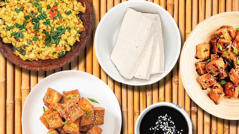 Various dishes of tofu