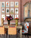 <p> Interior designer and hotelier&#xA0;Kit Kemp&#xA0;is known for the way in which she uses art in her maximalist schemes. Here she has hung a group of small pictures to create one generously proportioned and striking display as a focal point &#x2013; and echoed its colors in the fabrics to create an intimate dining area. &#xA0; </p>