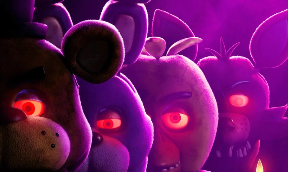 The red eyes that launched a thousand angry social media posts about the Five Nights at Freddy's movie. (Universal Pictures / Courtesy Everett Collection)