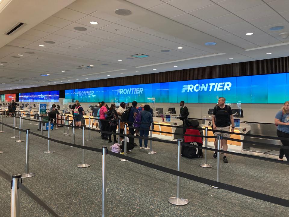 check-in area frontier airlines airport