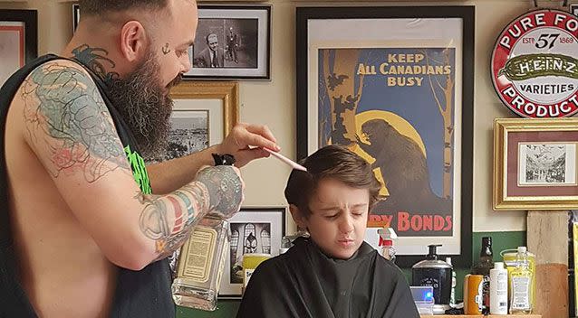 Mr Jakob has been cutting Wyatt's hair for two years. Source: Supplied