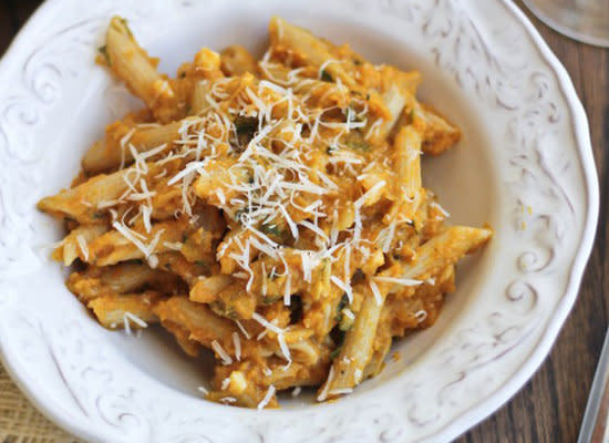 <strong>Get the <a href="http://www.bakeyourday.net/creamy-pumpkin-pasta-parmesan-sage/#more-4512">Creamy Pumpkin Pasta recipe</a> by Bake Your Day</strong>